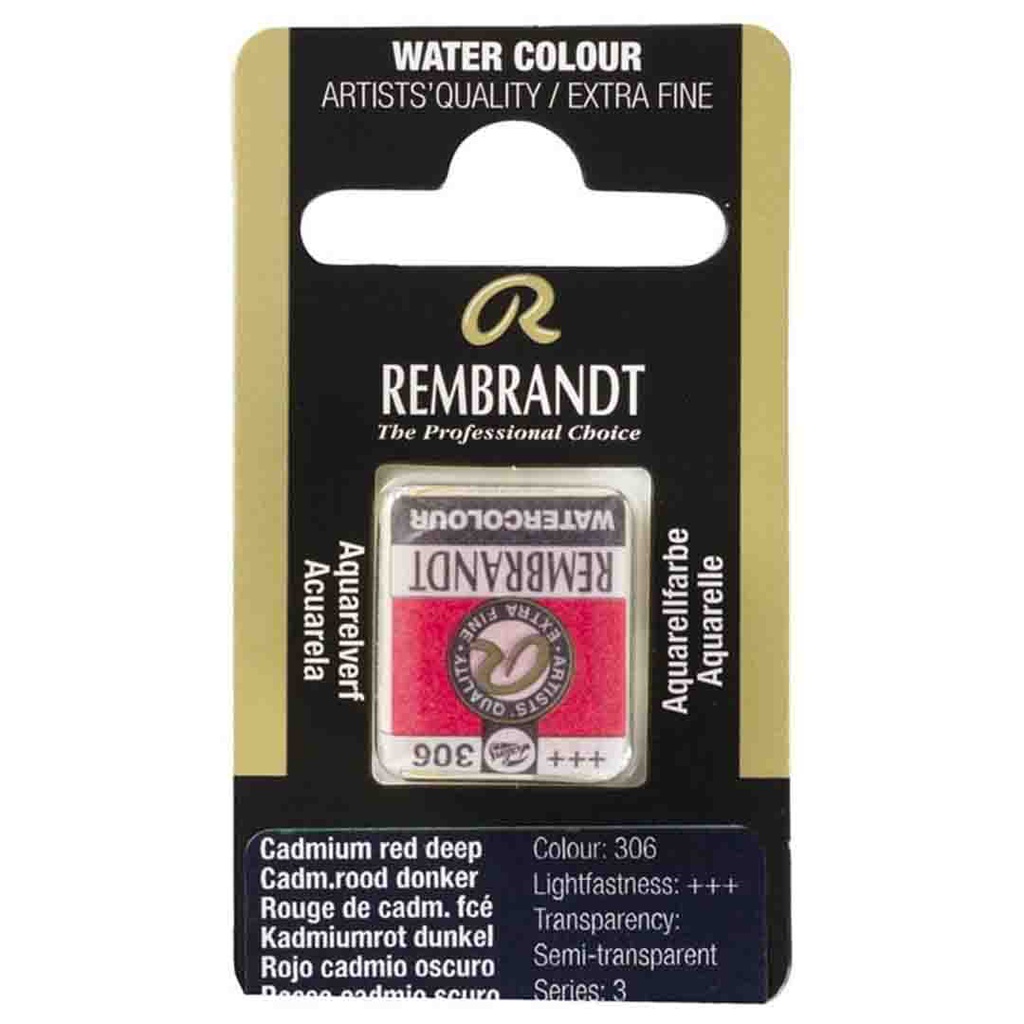 Rembrandt water color   pan  CADM.RED LT