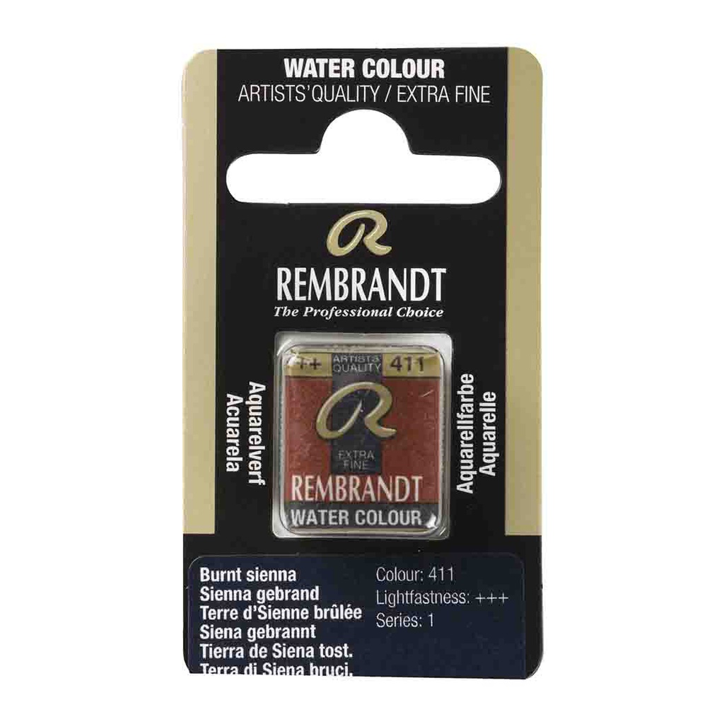 Rembrandt water color   pan  BURNT SIENNA