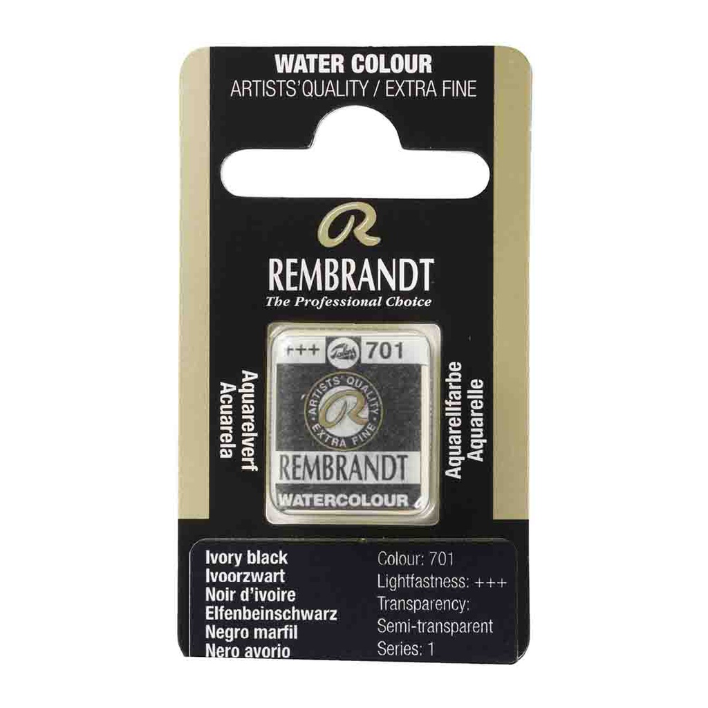 Rembrandt water color   pan  IVORY BLACK