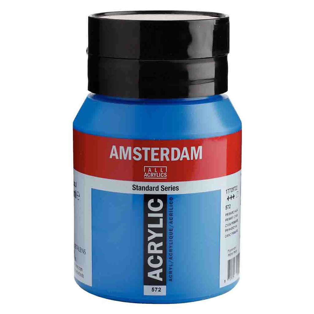الوان اكريلك عالية الجودة والتماسك ساطعة من شركة امستردام الهولندية 500 مل PRIM.CYAN