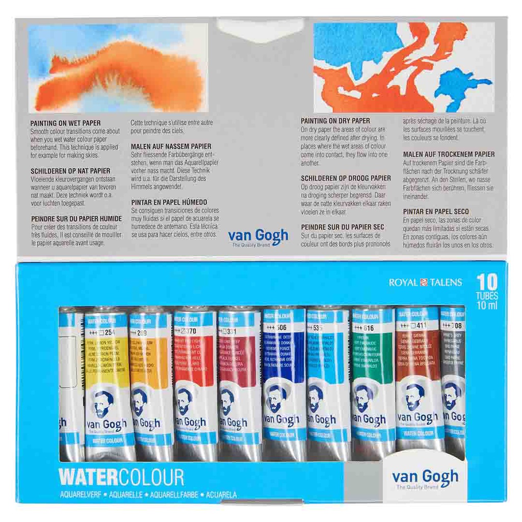 Van Gogh water color set  cardboard 10X10ML