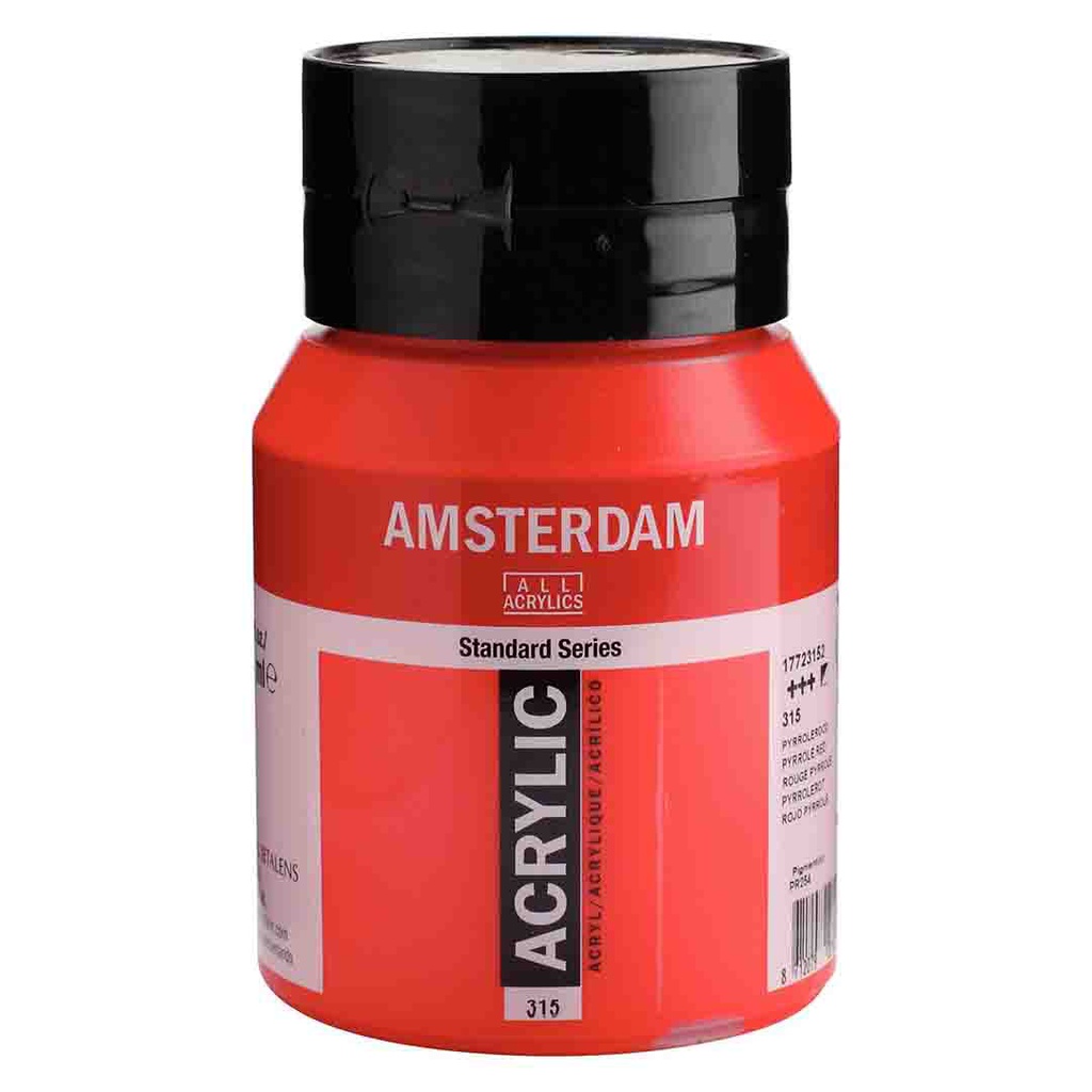 الوان اكريلك ماركة امستردام الهولندية عالية الجودة والمعان والتماسك 500 مل PYRROLE RED