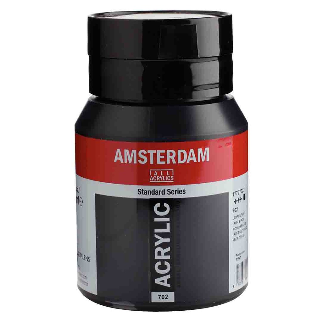 الوان اكريلك ماركة امستردام الهولندية عالية الجودة والمعان والتماسك 500 مل Lamp Black