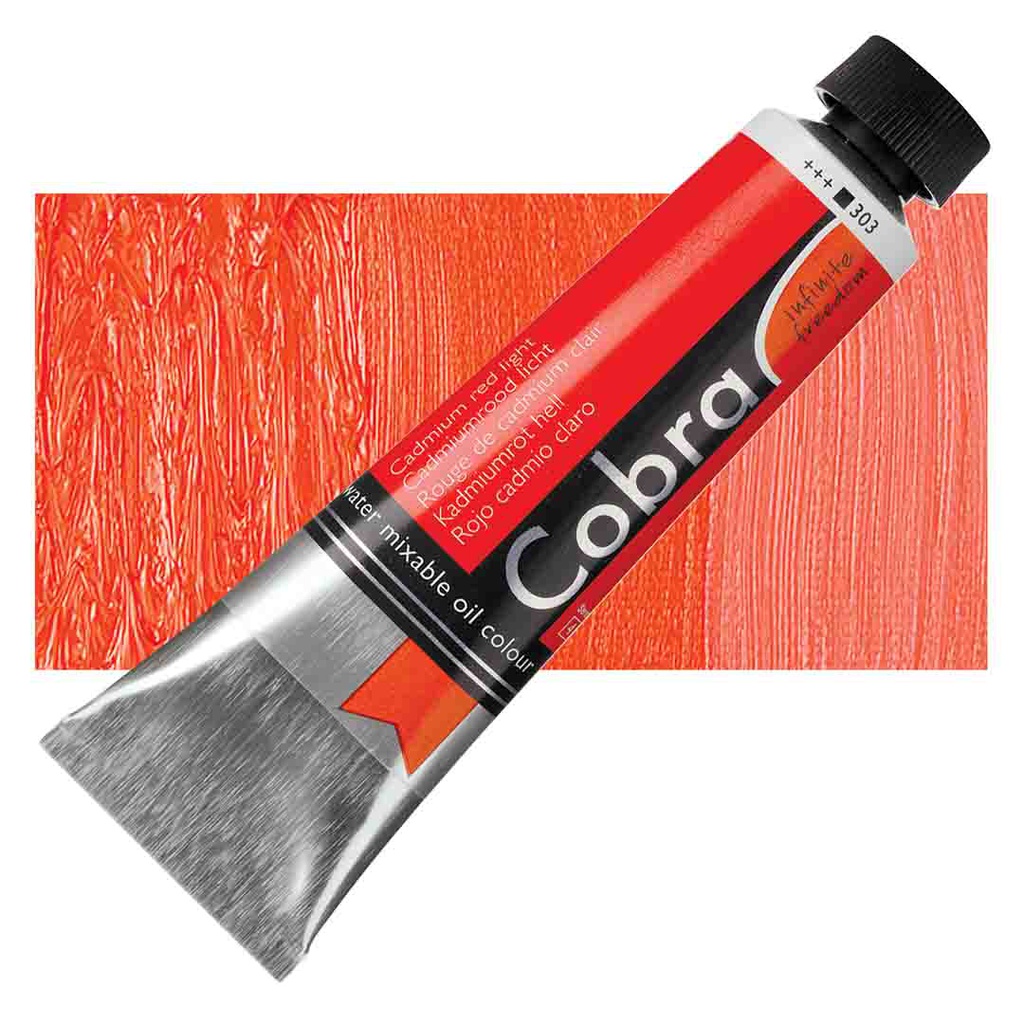الوان زيتية مائي من شركة كوبرا الهولندية 40 مل قابل للخلط بالماء - CADM.RED LT