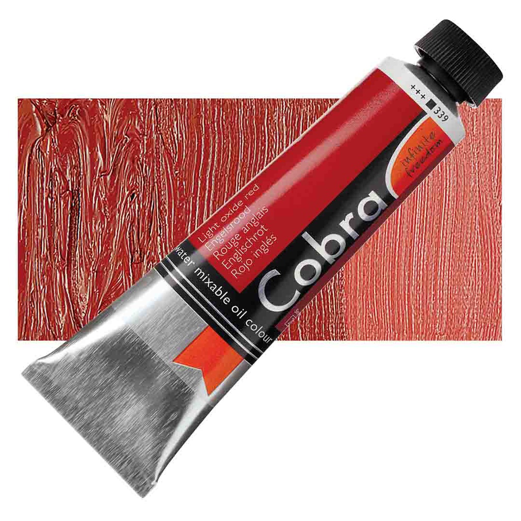 الوان زيتية مائي من شركة كوبرا هولندية 40 مل قابل للخلط بالماء  LT OXIDE RED