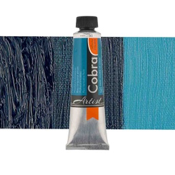[21055650] الوان زيتية مائي من شركة كوبرا هولندية 40 مل قابل للخلط بالماء  PHTH.TURQ.BLUE