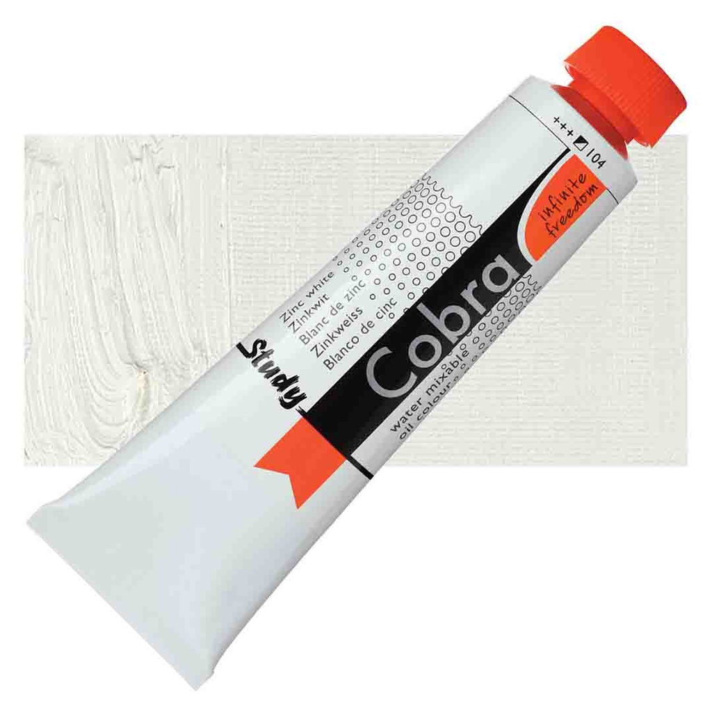 الوان زيتية مائي من شركة كوبرا هولندية 40 مل قابل للخلط بالماء   Zinc White 104
