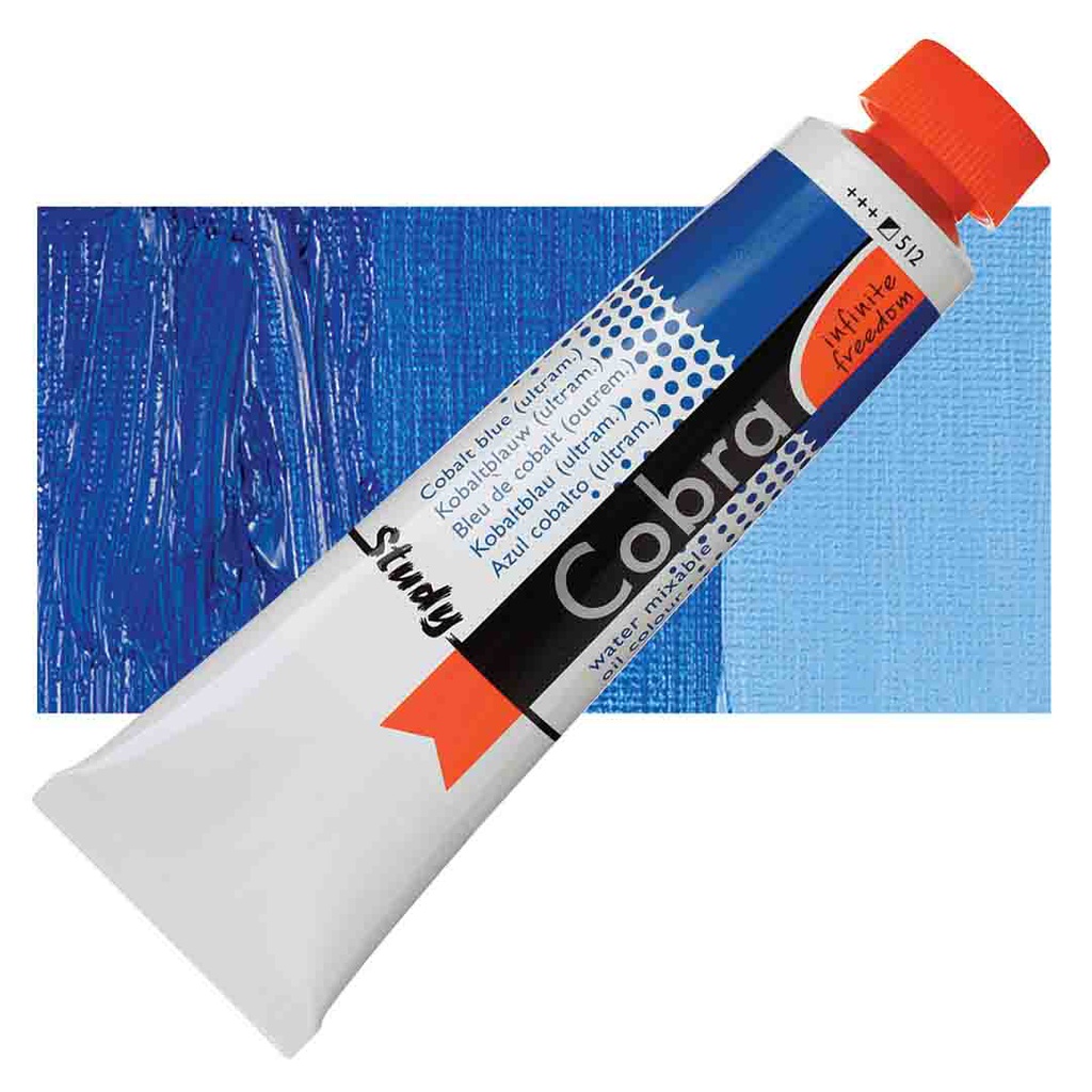 الوان زيتية مائي من شركة كوبرا هولندية 40 مل قابل للخلط بالماء   Cobalt Blue Ultramarine 512