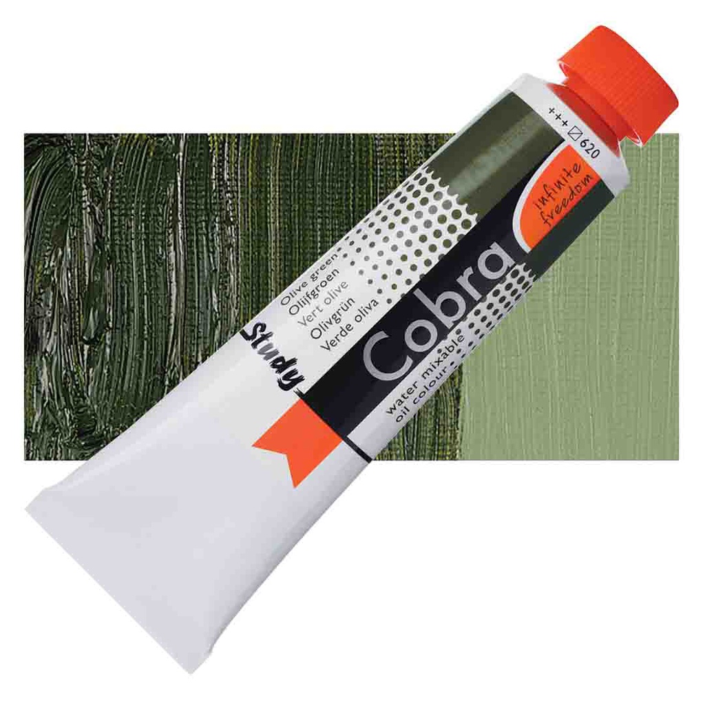 الوان زيتية مائي من شركة كوبرا هولندية 40 مل قابل للخلط بالماء   Olive Green 620