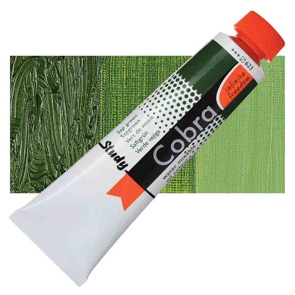 الوان زيتية مائي من شركة كوبرا هولندية 40 مل قابل للخلط بالماء   Sap Green 623