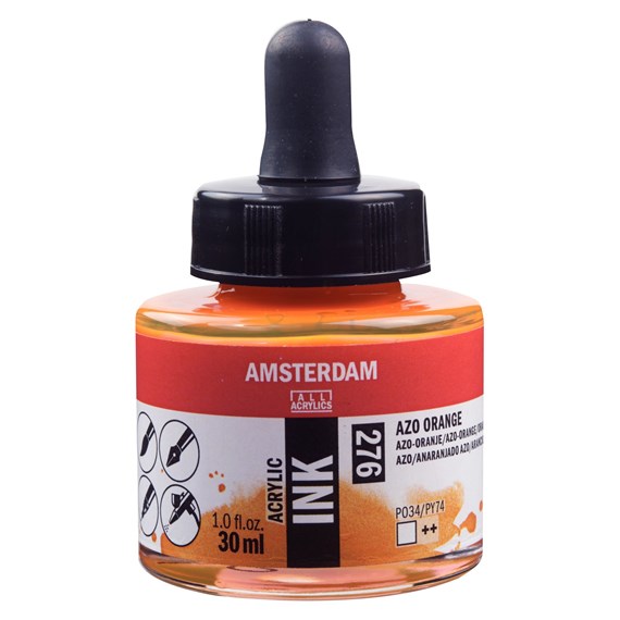 Amsterdam acrylic color  INK 30ML AZO ORANGE