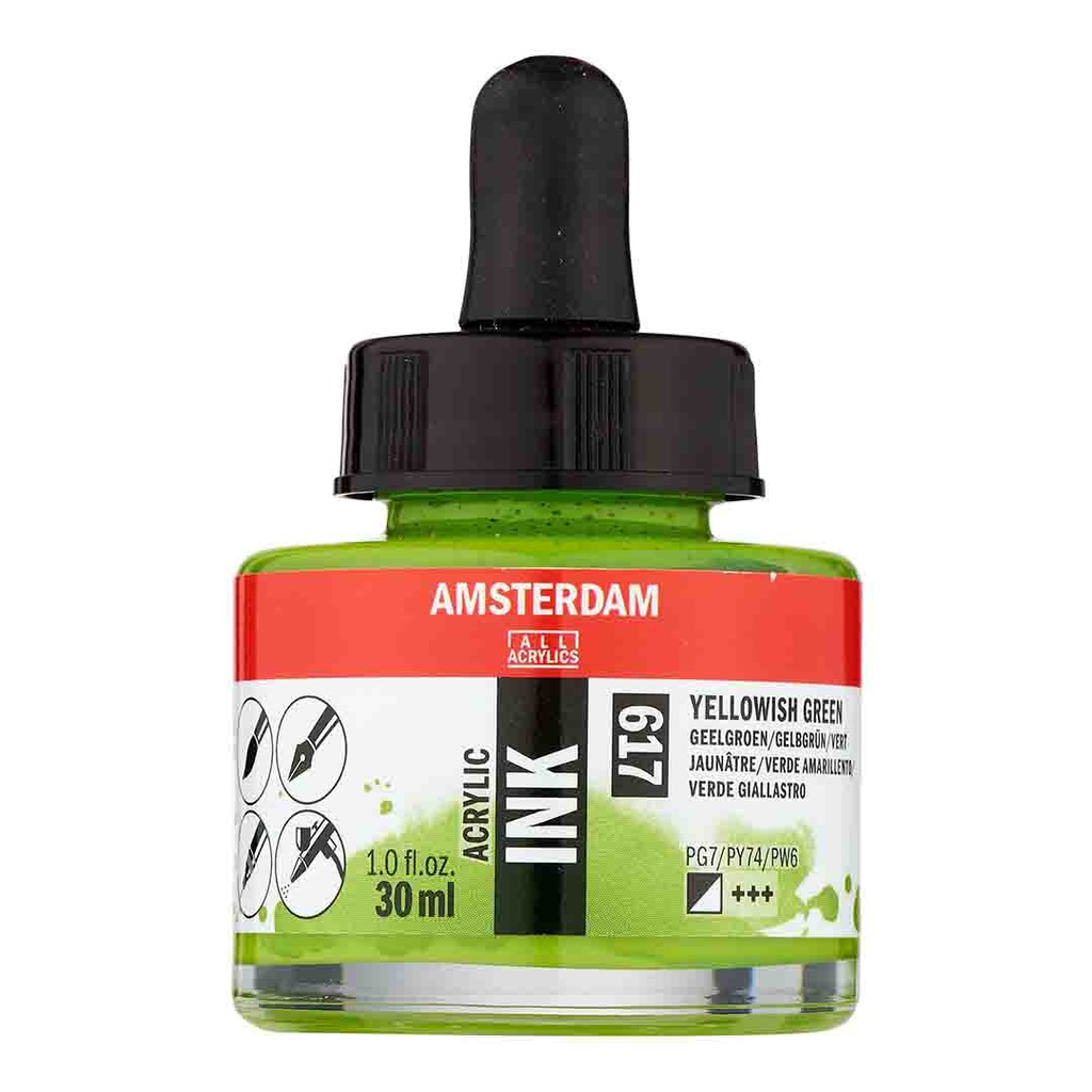 Amsterdam acrylic color  INK 30ML YLWISH GREEN