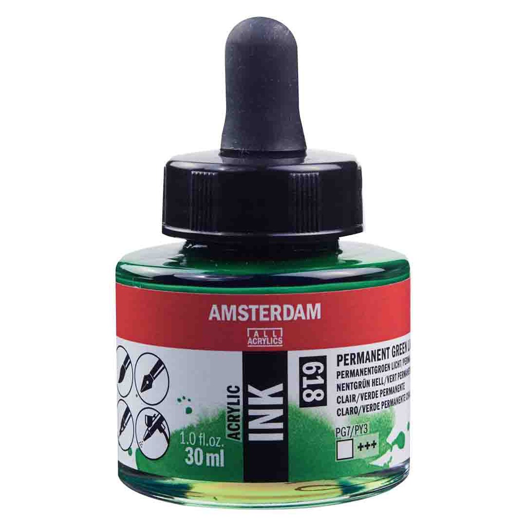Amsterdam acrylic color  INK 30ML PERM.GREEN LT