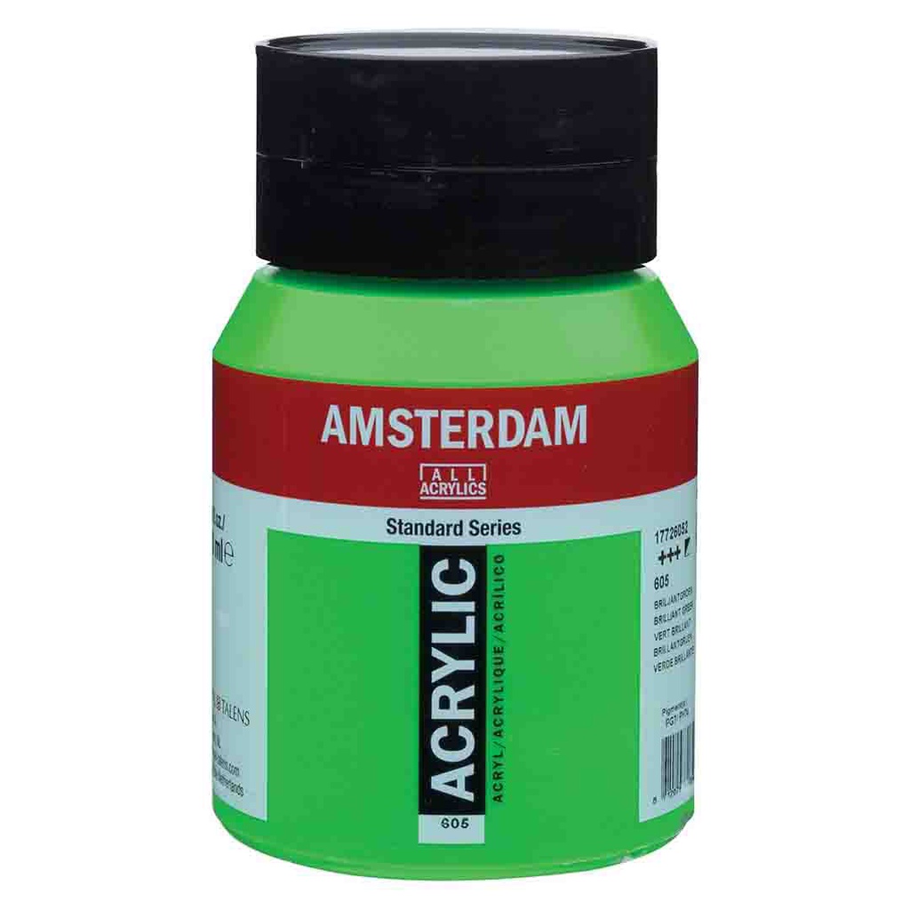 الوان اكريلك ماركة امستردام الهولندية عالية الجودة والمعان والتماسك 500 مل BRILLIANT GREEN