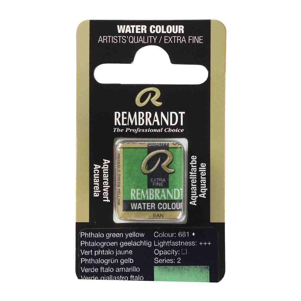 Rembrandt water color   pan  PHTH.GREEN YELLOW