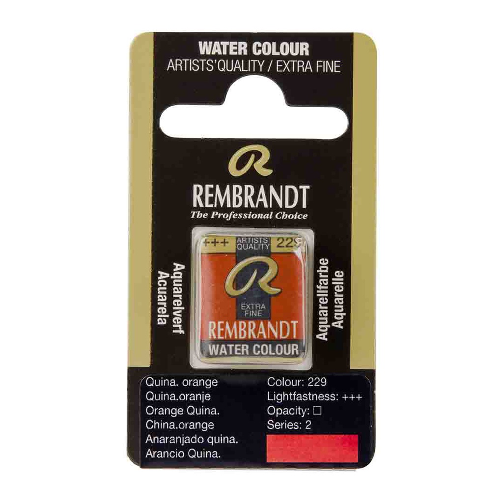 الوان مائية مكعبات من رامبرانت ذات الجودة العالية  Quinacridone Orange 229