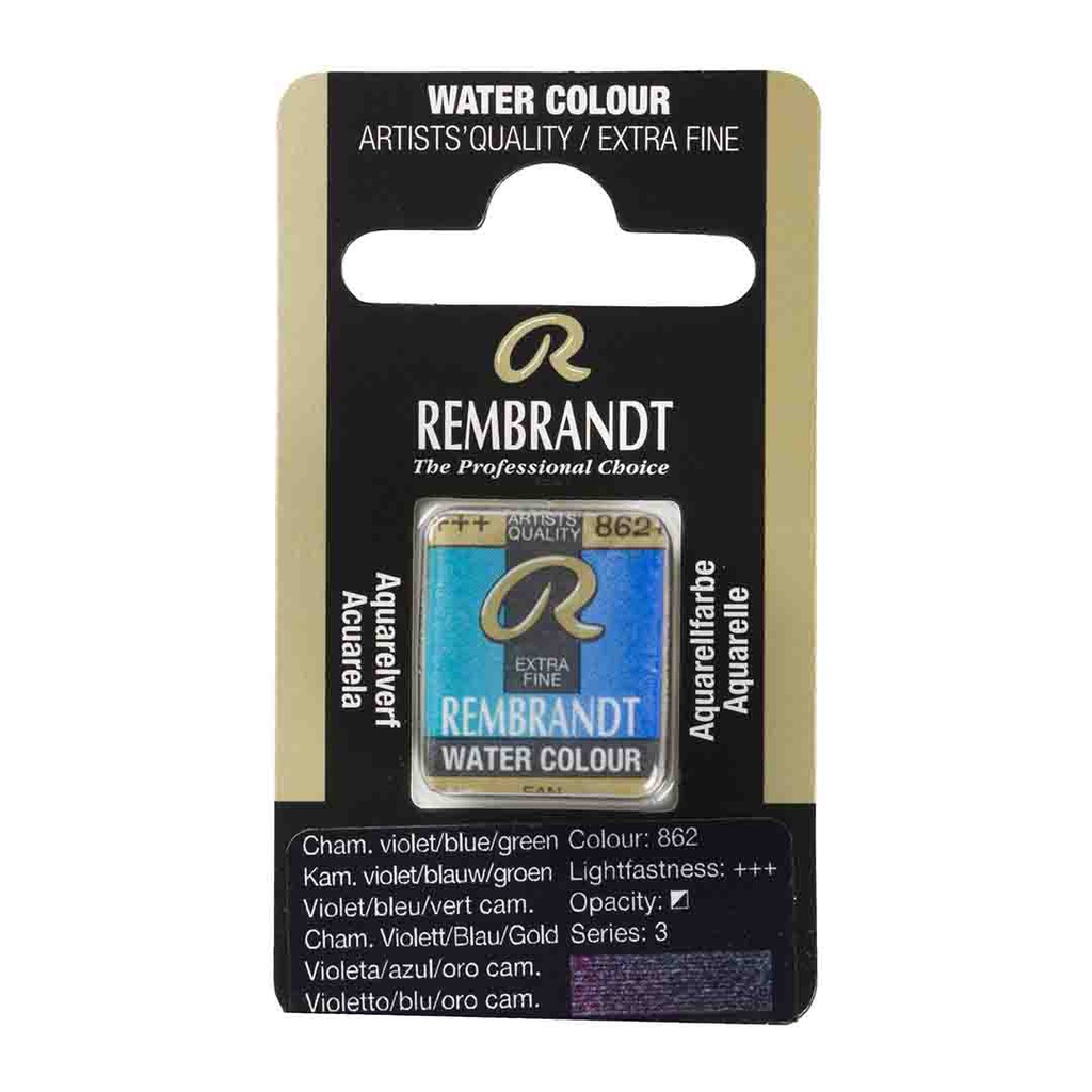 Rembrandt water color   pan  CHAM.VIOLET BLUE GRN