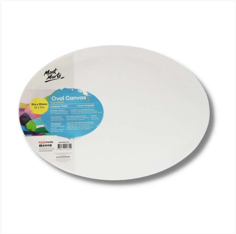 Mont Marte Double Thick Canvas Oval Signature 25.4 x 35.6cm