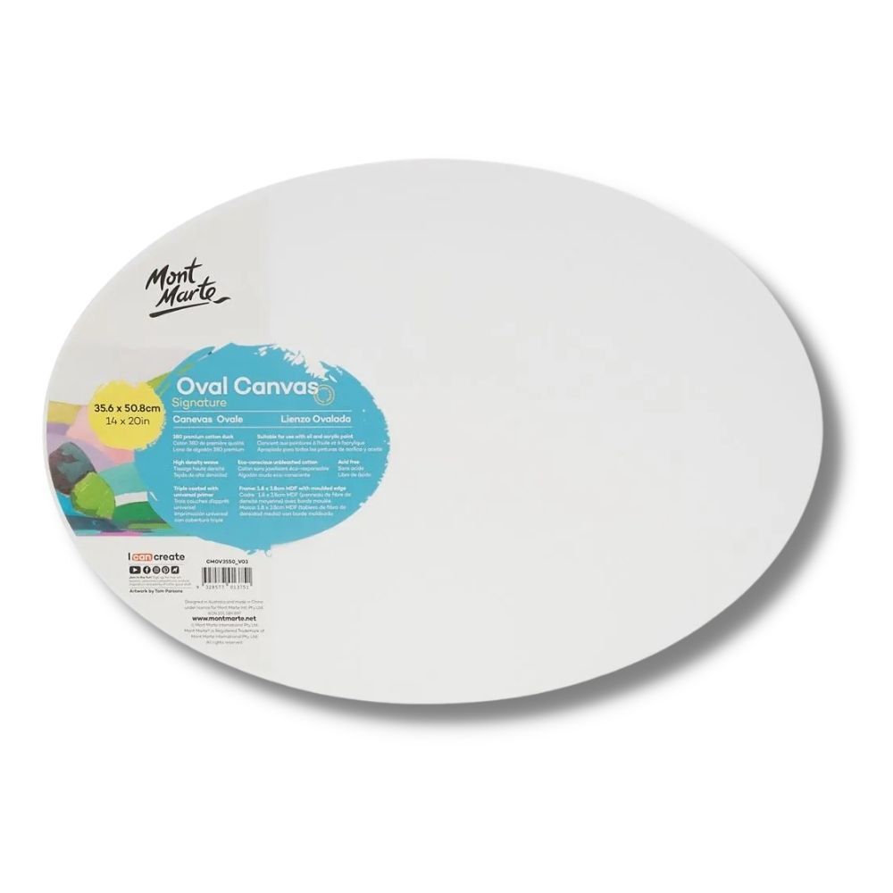 Mont Marte Double Thick Canvas Oval Signature 35.6 x 50.8cm