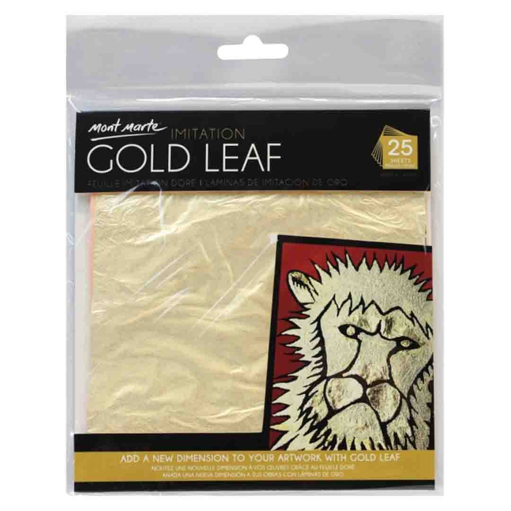 Mont Marte Imitation Gold Leaf 14x14cm 25 Sheets