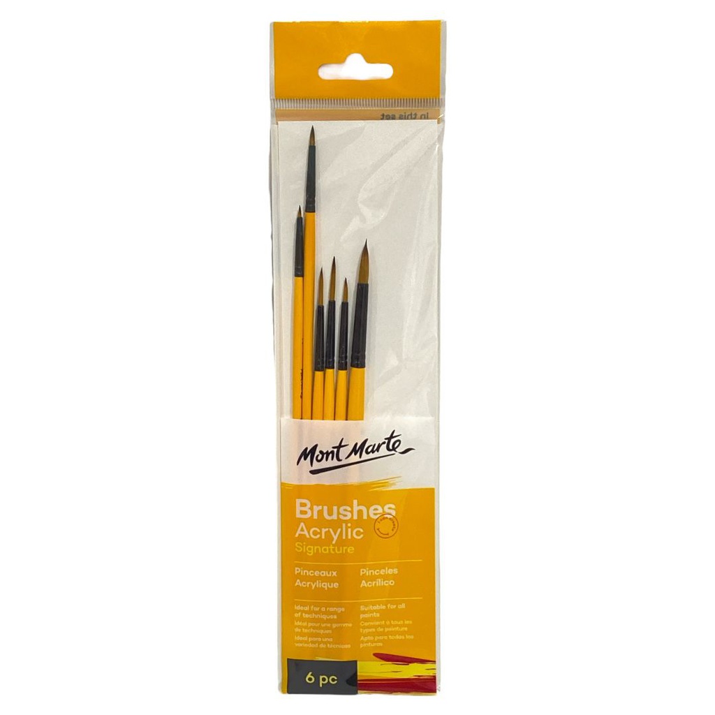 Mont Marte Gallery Series Brush Set Acrylic 6pc