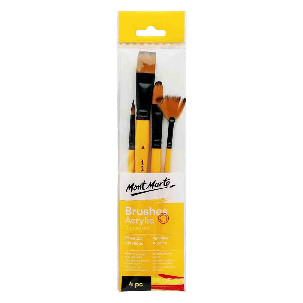 Mont Marte Gallery Series Brush Set Acrylic 4pc