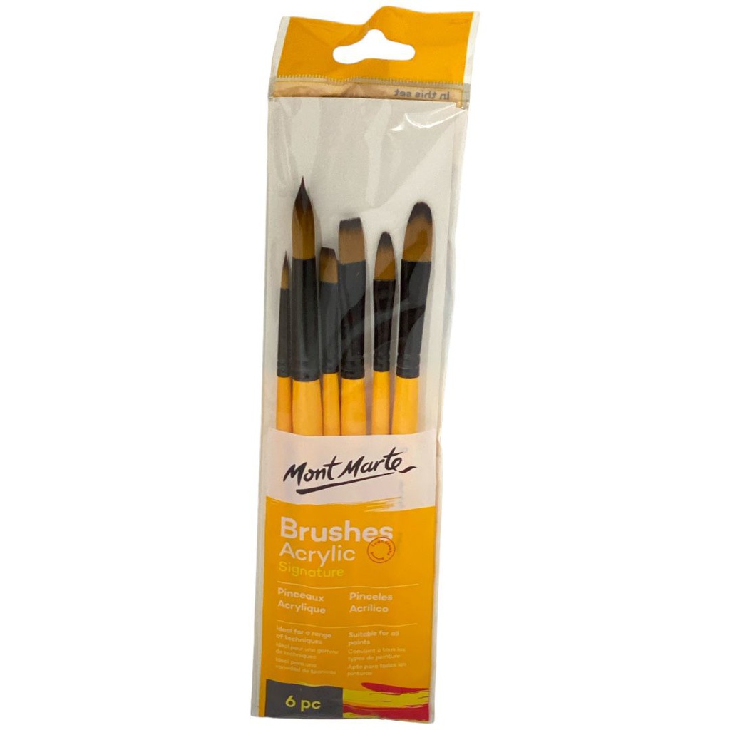 Mont Marte Gallery Series Brush Set Acrylic 6pce