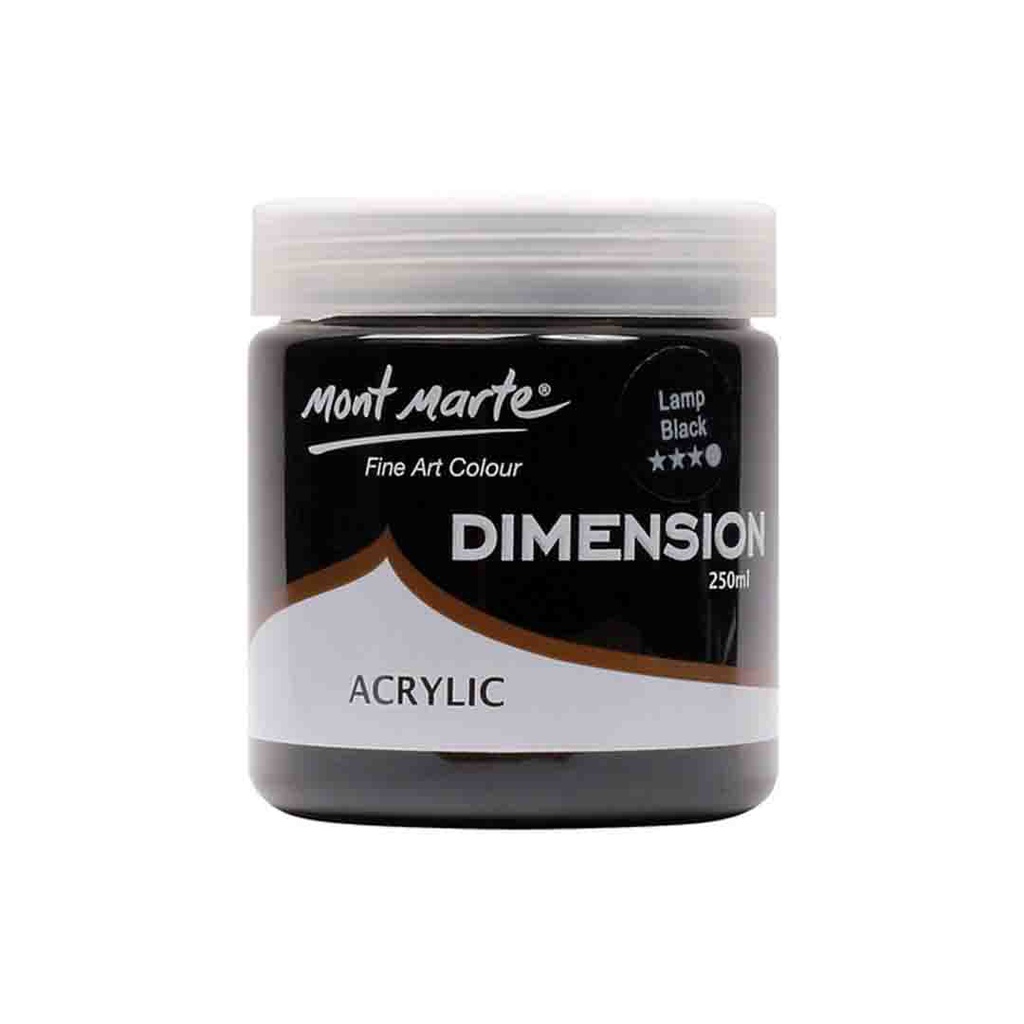 Mont Marte Dimension Acrylic Paint 250ml - Lamp Black