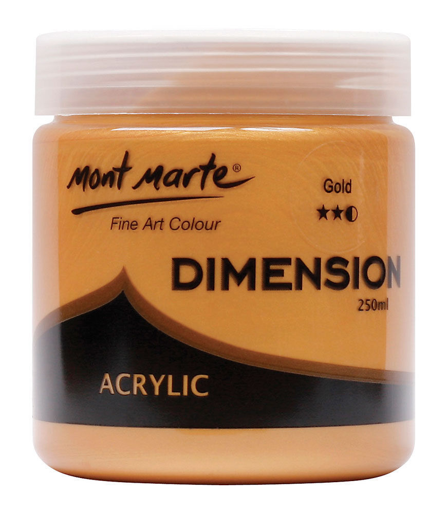 Mont Marte Dimension Acrylic Paint 250ml Pot - Gold
