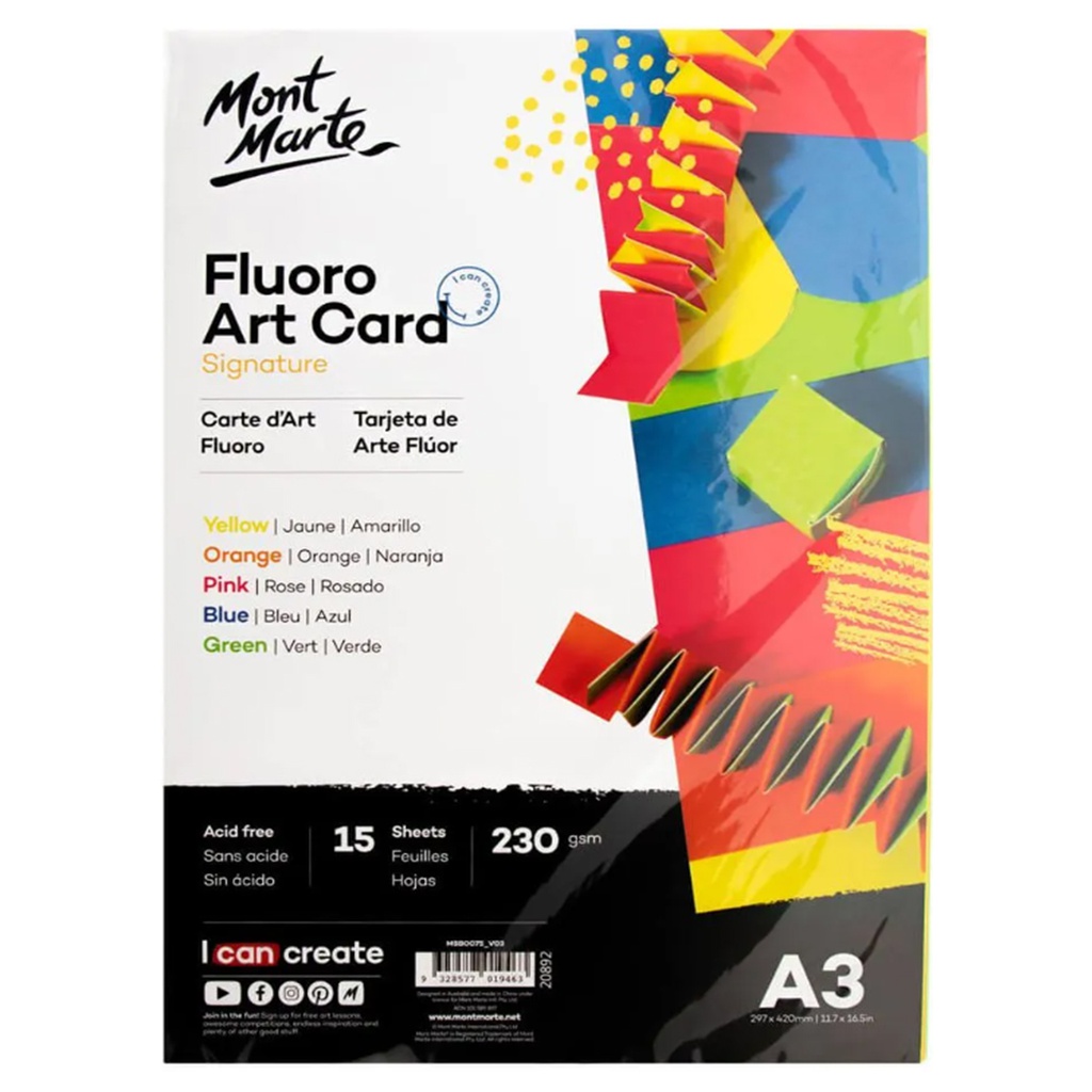Mont Marte Fluro Art Card A3