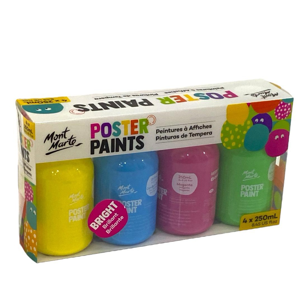 Mont Marte Kids Poster Paint 4 X 250ml‏