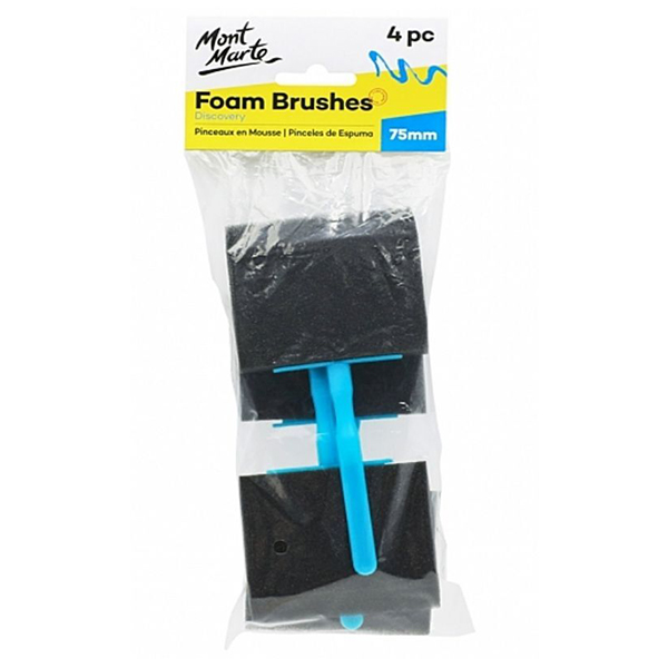 Mont Marte Foam Hobby Brushes 75Mont Marte 4pce Poly Bag