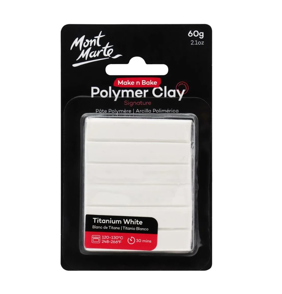 Mont Marte Make N Bake Polymer Clay 60g Titanium White‏ 