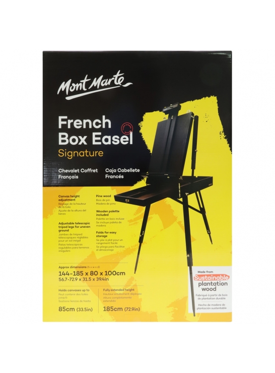 Mont Marte Black French Box Easel with gift box