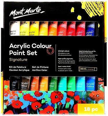 Mont Marte Signature Acrylic Paint Set of 18 x 36ml‏ 