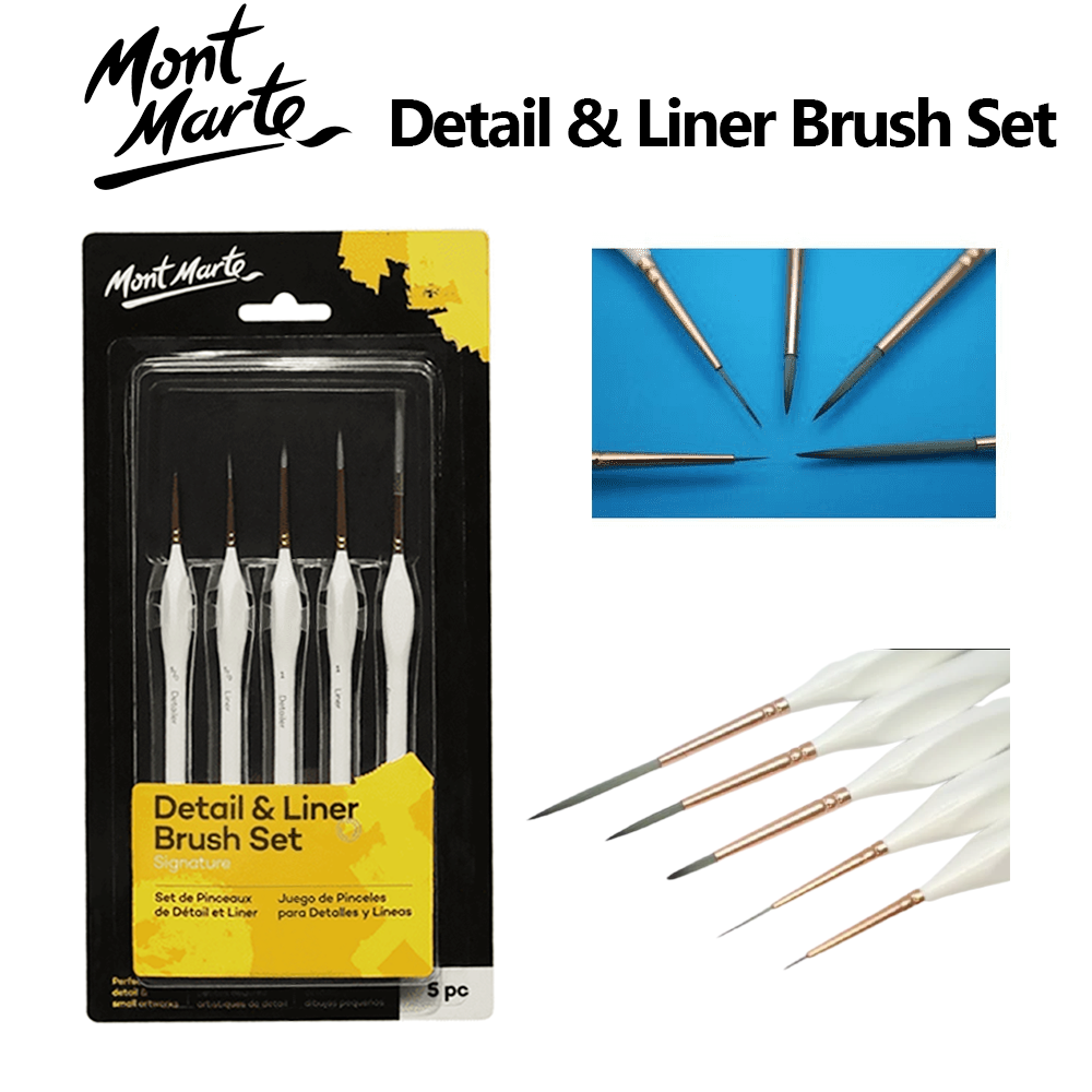 Mont Marte Detail/Liner Brush Set 5pc