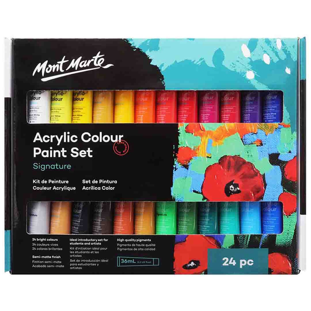 Mont Marte Acrylic Paint Set 24pc 36ml‏