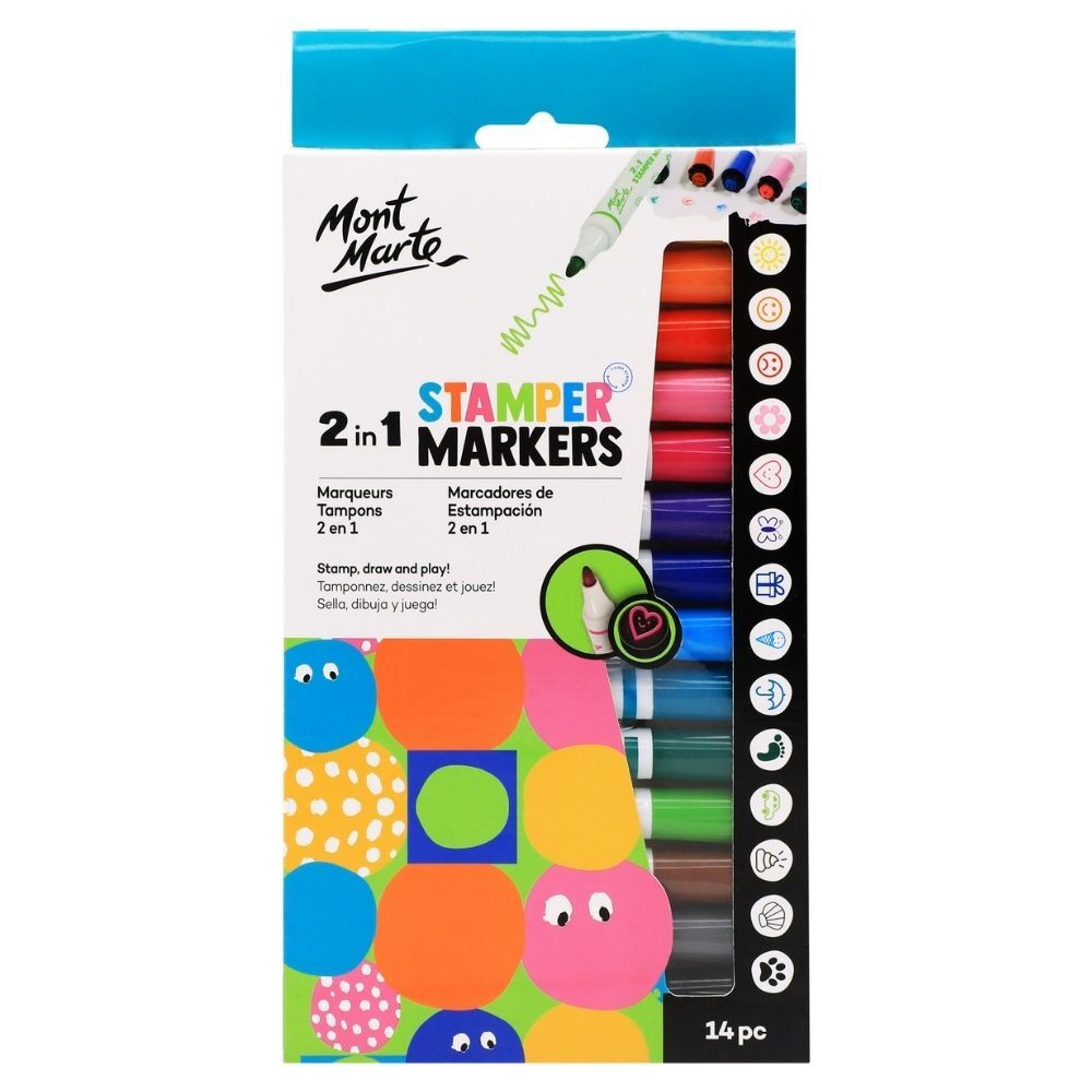 Mont Marte 2 in 1 Stamper Markers 14pc