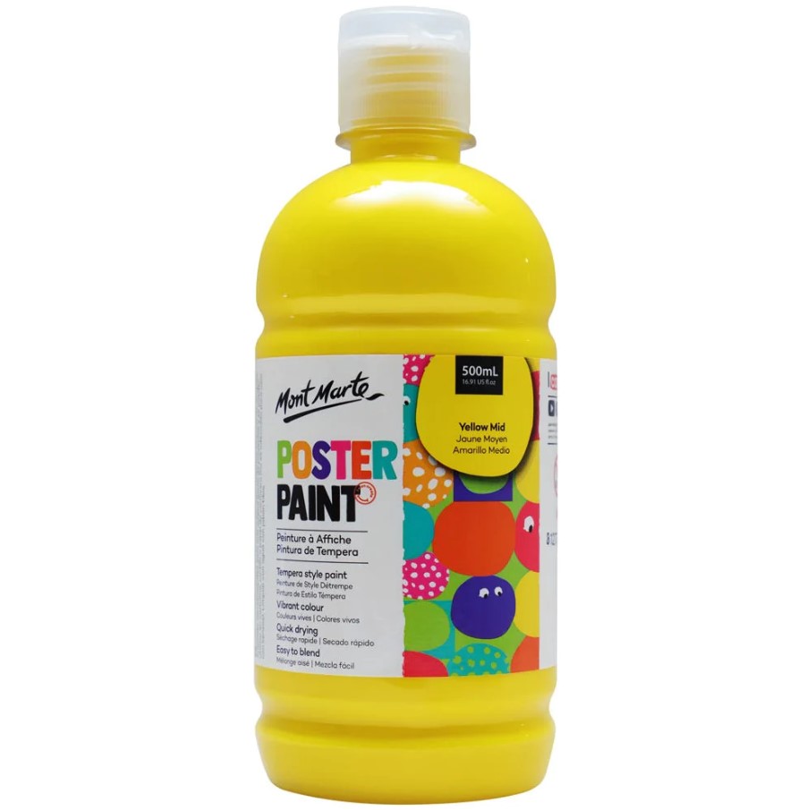 Mont Marte Kids - Poster Paint 500ml -  Yellow Mid
