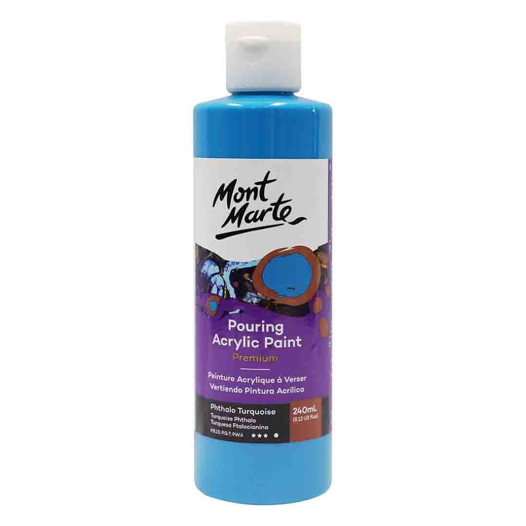 Mont Marte Pouring Acrylic 240ml - Phthalo Turquoise