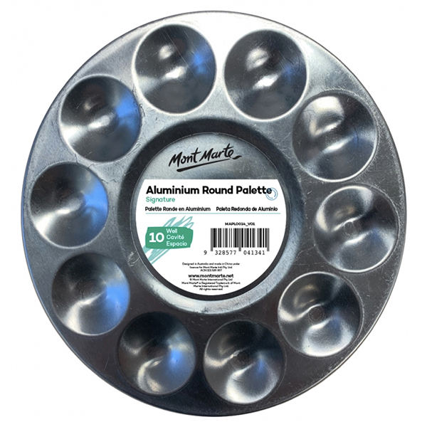 Mont Marte Aluminium Round Palette 10 Well