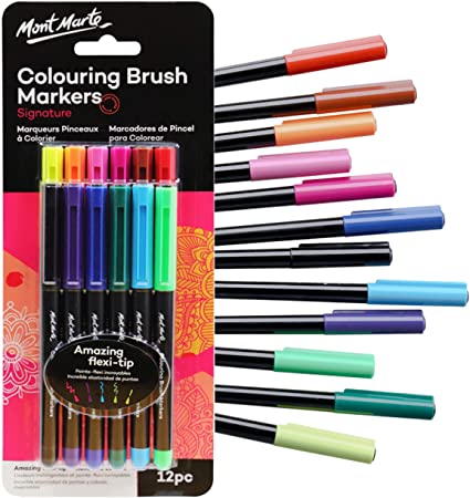 Mont Marte coloring Brush Markers 12pc