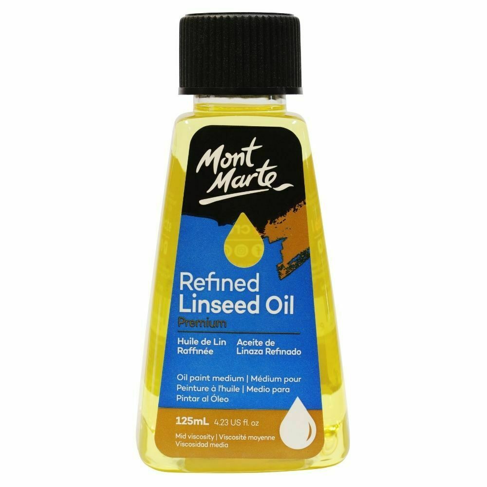 Mont Marte Refined Linseed Oil 125ml Slow Down Drying Process‏