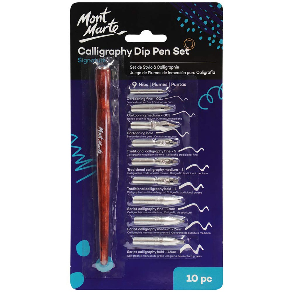 Mont Marte Calligraphy Dip Pen Set - 9 Nib