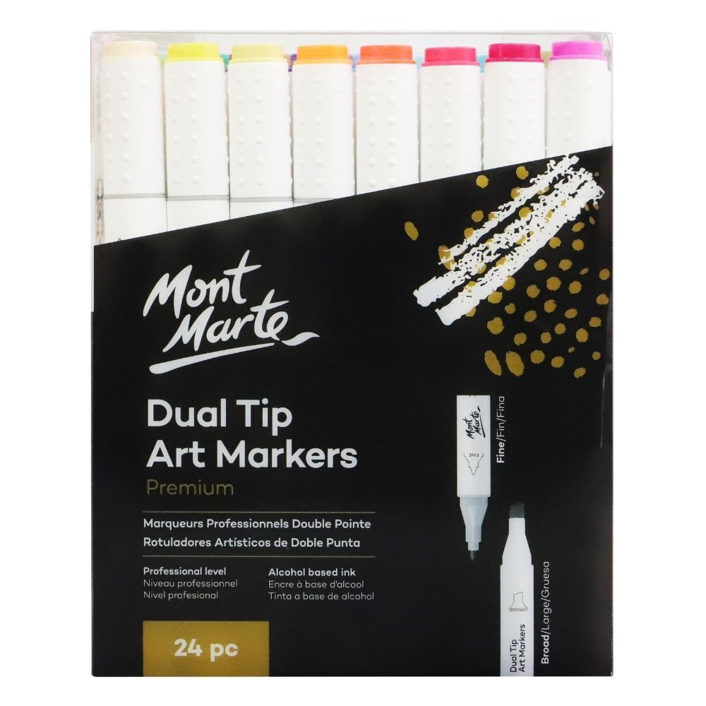 Mont Marte Dual Tip Alcohol Art Markers 24pc