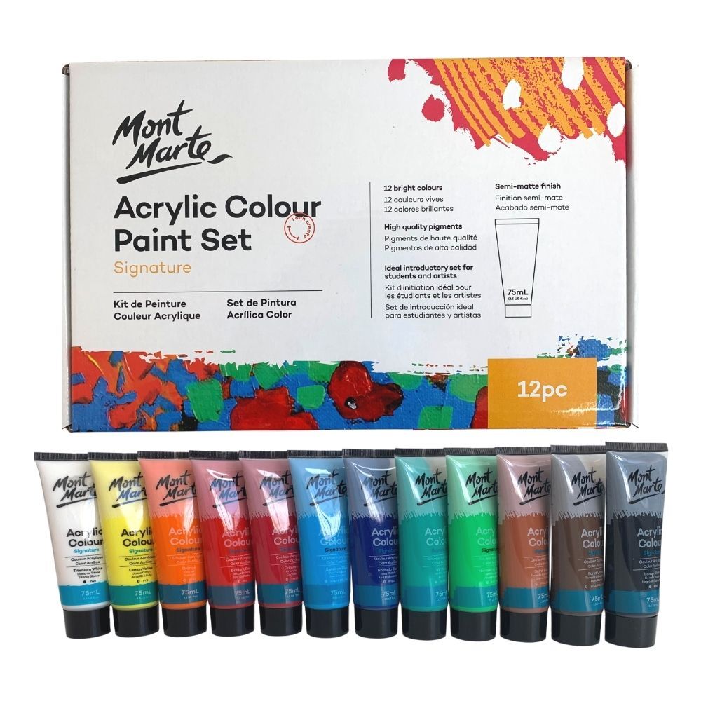 Mont Marte Acrylic color Paint Set 12pc x 75ml