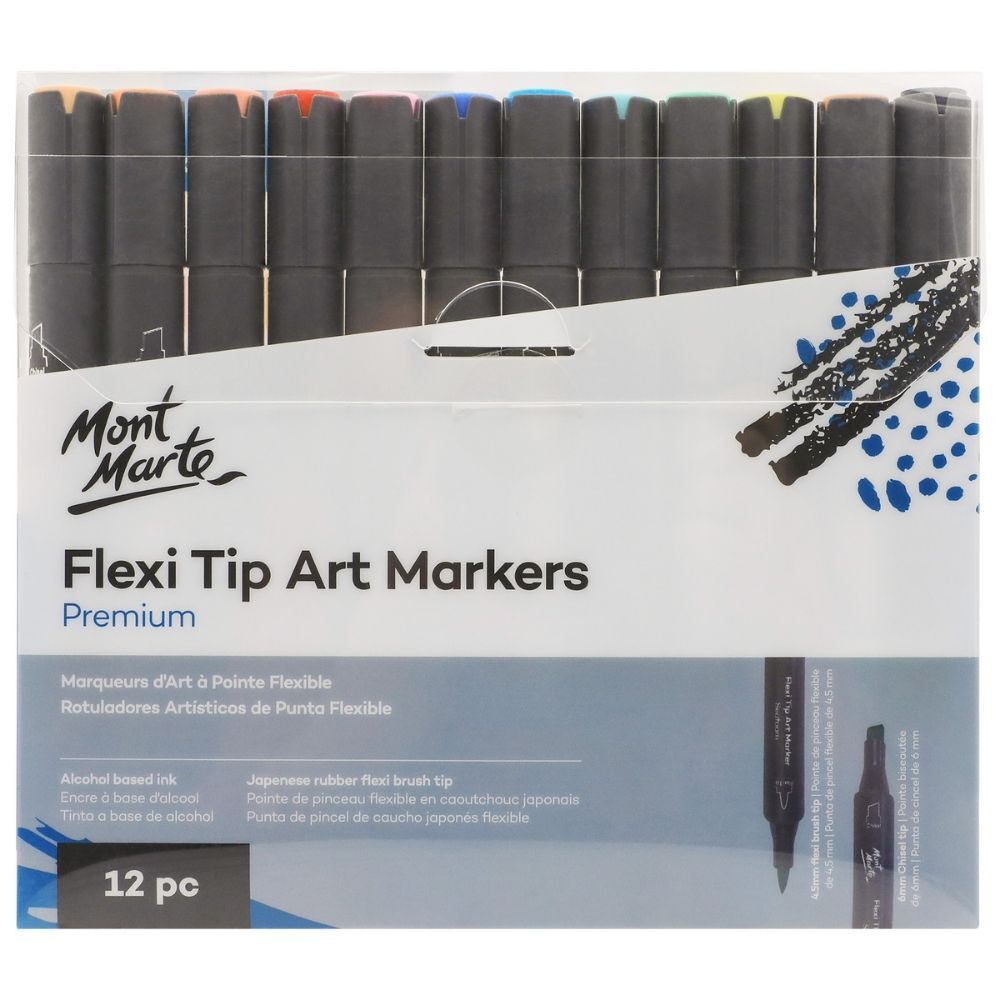 Mont Marte Flexi Tip Alcohol Art Markers 12pc