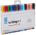 24 KINGART FINELINE COLOR INK PEN SET