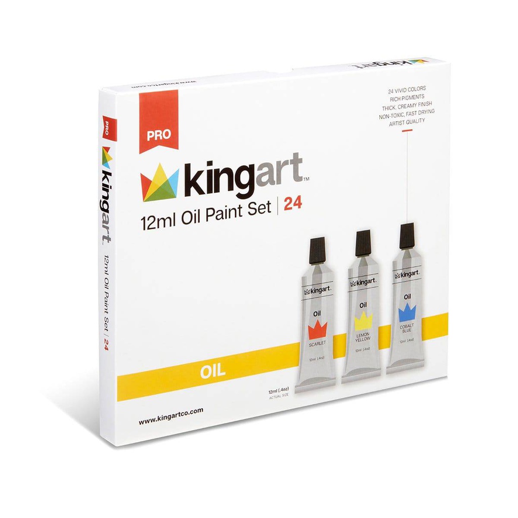 24 KINGART 12ml OIL COLOR PAINT SET