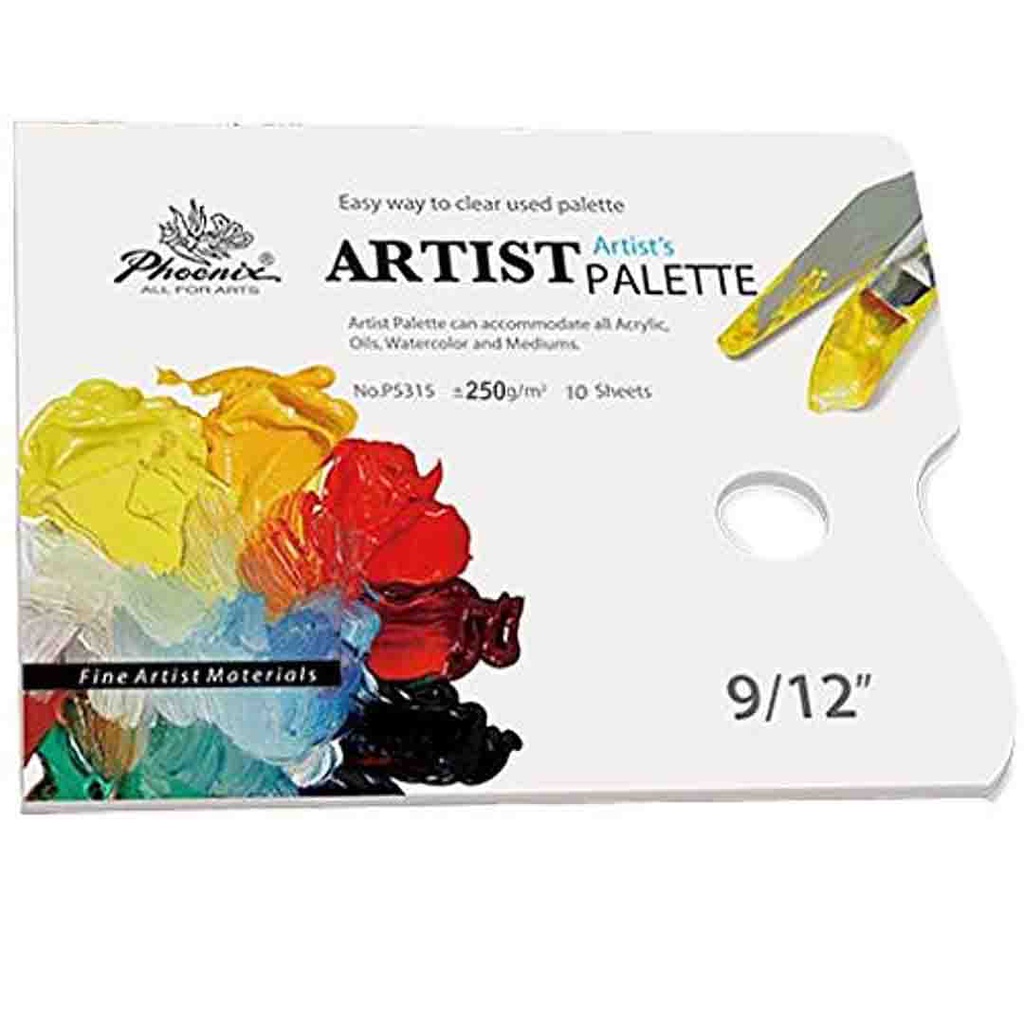 Phoenix artist paper pallete for mix colors size 9*12